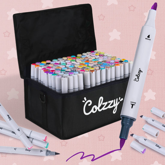 Premium markery artystyczne z tuszem alkoholowym – 128 kolorów