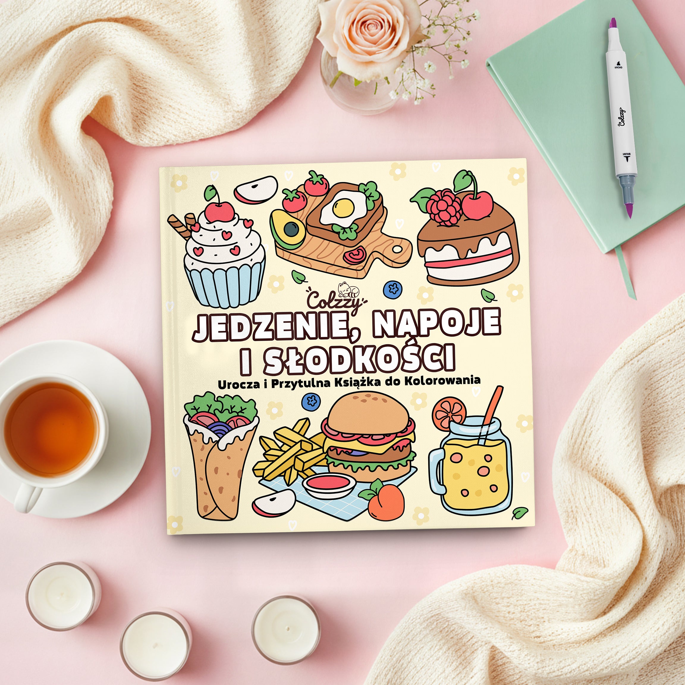 Kolorowanka „Jedzenie, napoje i słodkości”