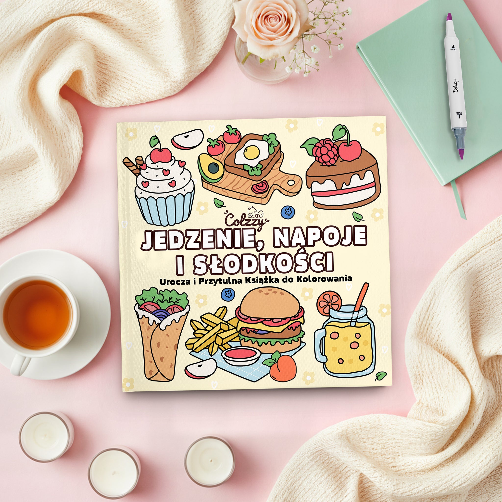 Kolorowanka „Jedzenie, napoje i słodkości”